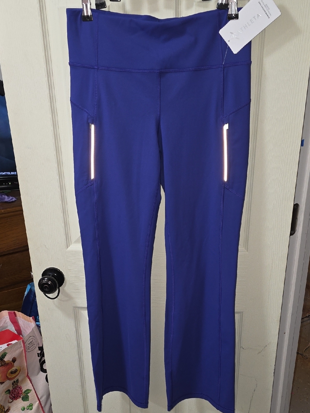 Athleta Royal Purple Ranier Bootcut Pants, 2 Pockets on Side, Size Large NWT